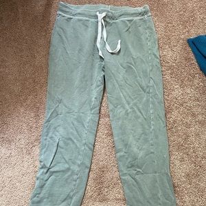 washed green joggers